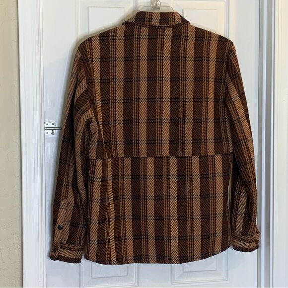 Urban Outfitters BDG Brown Plaid Shirr Jacket Size Small - Picture 4 of 9